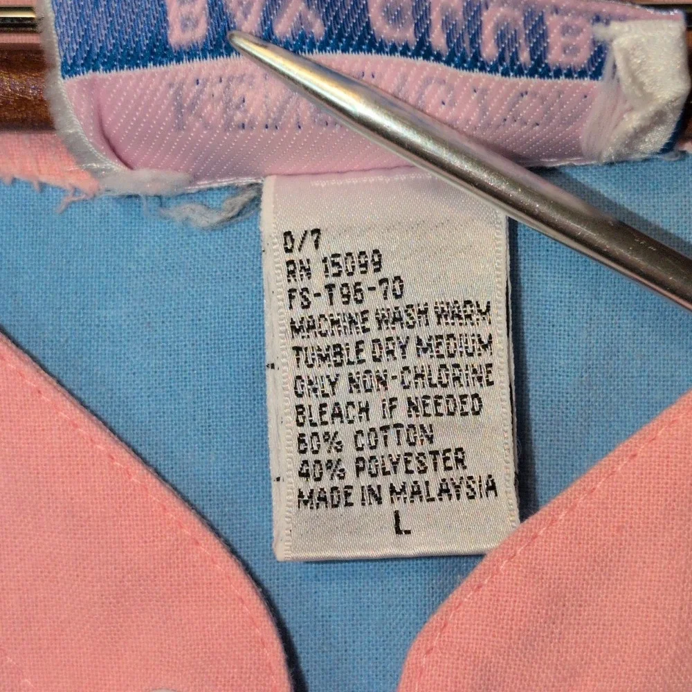 80's VTG Lg Pastel Color block Sleeveless Shirt with Ties Kensington Bay Club